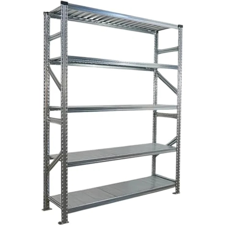 Proregal PROXIMO Metallregal, Schraubenloses Fachbodenregal, 200x300x50 cm, Traglast 130 kg pro Boden, 5 Böden, verzinkter Stahl – Bild 4