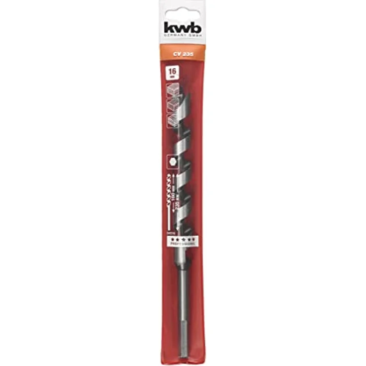 kwb Schlangenbohrer Ø 12 mm, 235 mm lang, 6 mm Sechskantschaft, präzisionsgeschliffen, schwarz – Bild 1