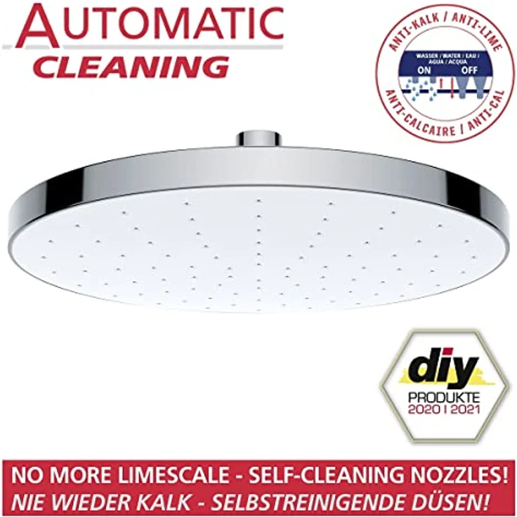 Wenko Duschbrause Cleaning, Regenduschkopf Automatic Cleaning, Ø 22,5 cm – Bild 2