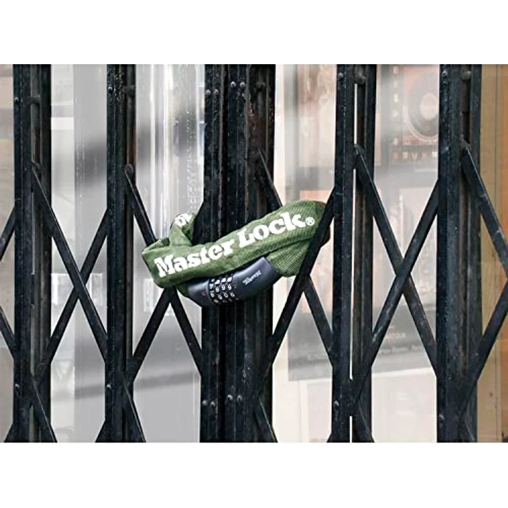 Master Lock 8028EURD Fahrradkettenschloss mit Zahlenschloss, 150-cm-Kette, grün – Bild 3