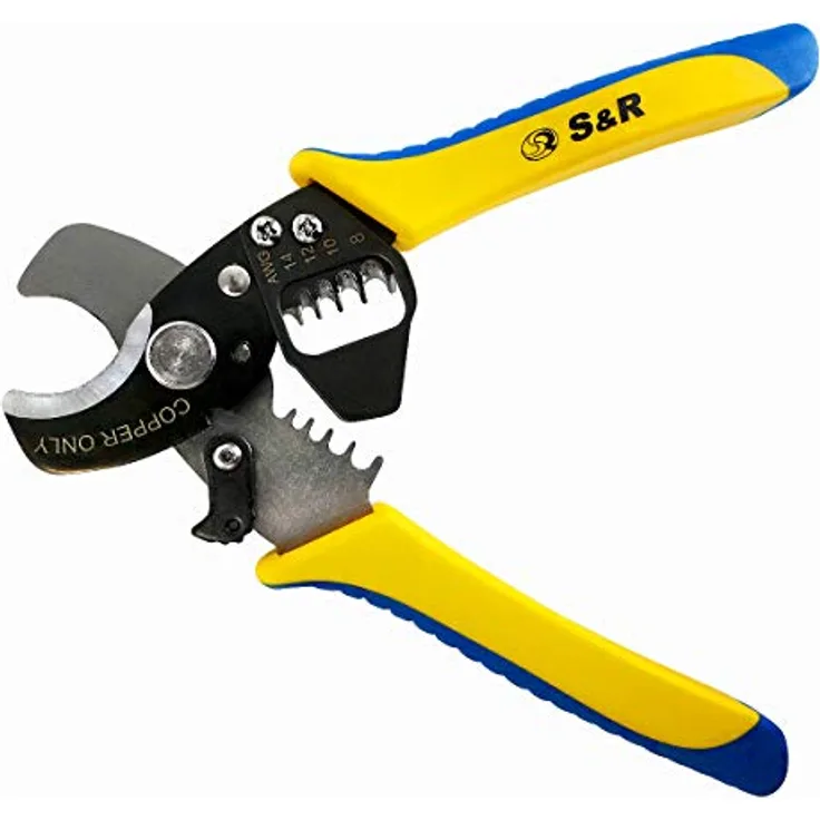 S&R Elektro-Kabel-Schneider, Kabel-Schere bis 11 mm, Entmantler, Abteilter, Abisolierer, Installations-Zange, Abisolierwerkzeug für AWG 14, 12, 10, 8, Drahtabisolierer und Drahtzange 170 mm - Vielseitiges Elektro-Kabel-Werkzeug für präzise Kabelverarbeitung - Preisvergleich