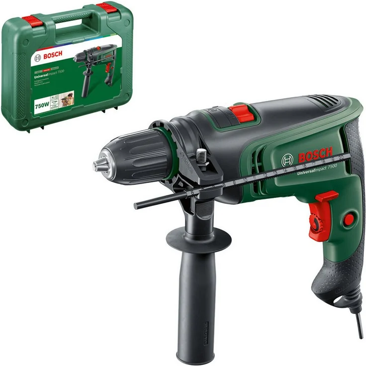 Bosch Home & Garden UniversalImpact 7500, Schlagbohrmaschine mit 750 W Leistung, Netzanschluss