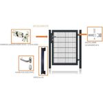 Fischer und Adamek Gartentor voll Rahmen Anthrazit, Sicherheits Tor inklusive Pfosten und Schließanlage, Anthrazit