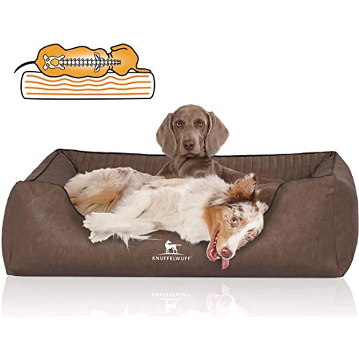 Knuffelwuff Orthopädisches Hundebett Chesapeake, XL 105 x 75cm, Braun, abnehmbarer Bezug, formstabil, leicht zu reinigen, für große und kleine Hunde – Bild 1