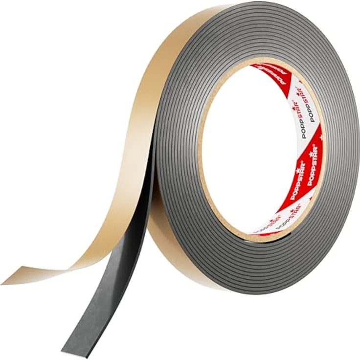 Poppstar doppelseitiges Butyl Klebeband (5m x 15mm x 1,6mm) Dichtband selbstklebend schwarz - Preisvergleich – Bild 1