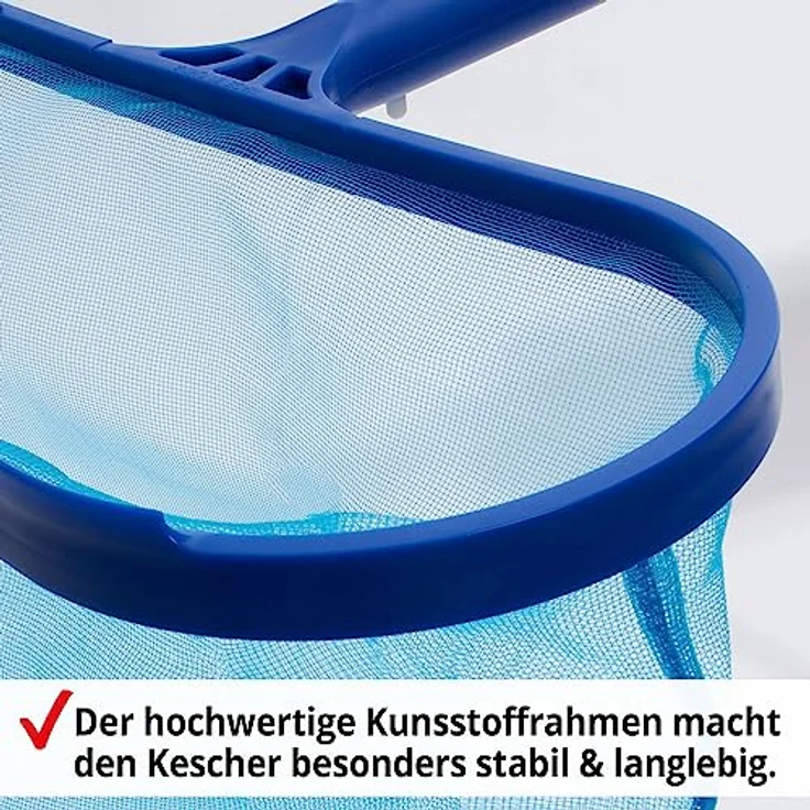 HECHT Pool Kescher 060308 mit Teleskopstange, Aluminium, 1,9 m - 3,6 m ausziehbar, 39,5 x 14,5 cm Netz, ideal für große Pools – Bild 6