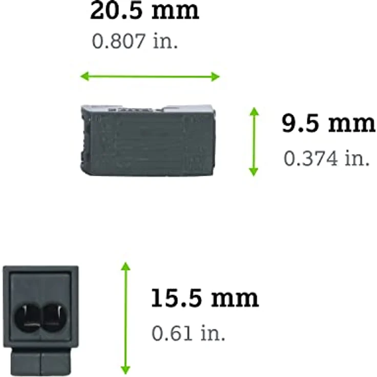 WAGO 224-114 Leuchtenklemme, flexibel für 0.5-2.5mm², starr für 0.5-2.5mm², Polzahl 2, 100 Stück, schwarz, für erhöhte Dauerbetriebstemperatur bis 120 °C – Bild 3