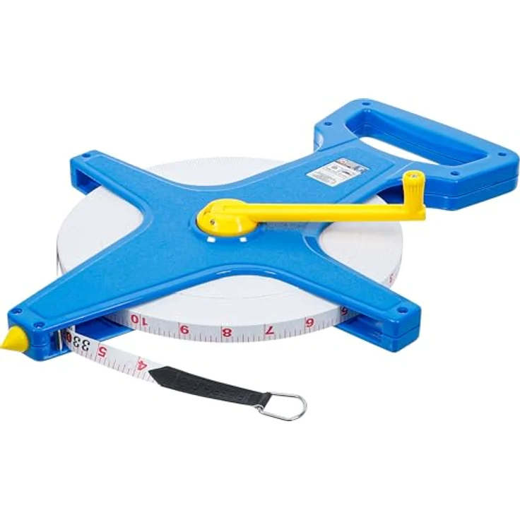 Kraftmann 2160 Rollbandmaß 100 m Breite 12 mm Fiberglas beideitsig markiert, Zoll- und Meter-Skala Maßband, Bandmaß – Bild 2