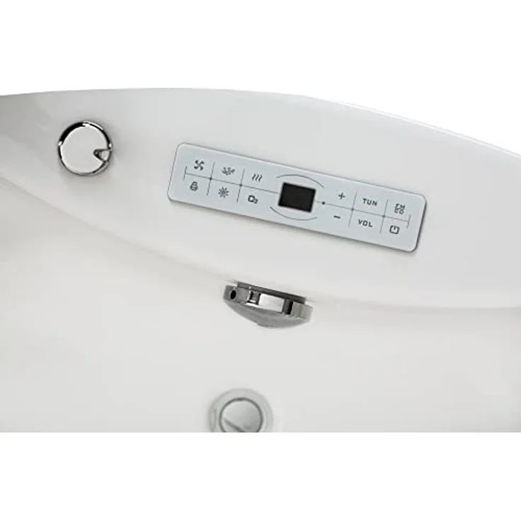 Basera® Whirlpool-Badewanne Nendo 149 x 149 cm, Indoor Eck-Whirlpool (Komplett-Set) mit 21 Massagedüsen, Wasserfall, LED, Touchpanel, Bluetooth und Radio, weiß – Bild 5