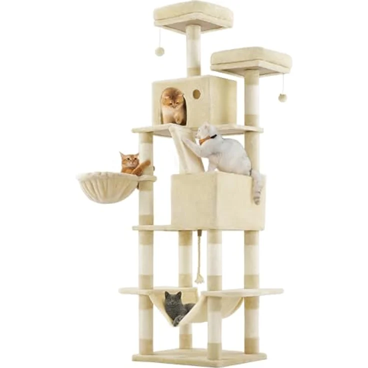 Feandrea Jingle (206 cm, Beige), Katzenbaum – Bild 1