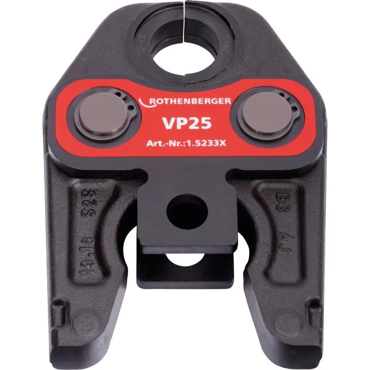 Rothenberger Pressbacke Standard VP25, Zange für Verpressen von Fittings, DURA LAZR TEC Technologie, 128 mm, langlebig und korrosionsgeschützt