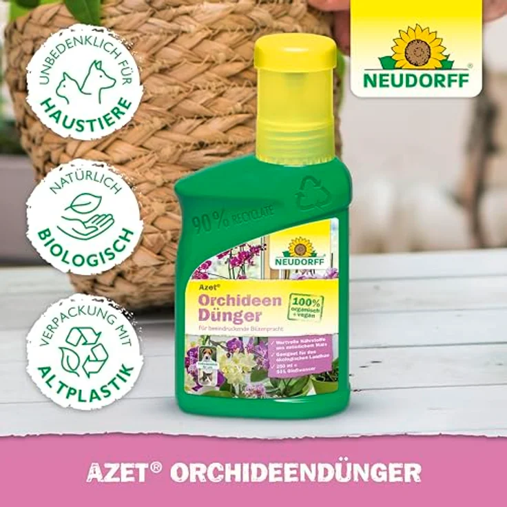 Neudorff Azet Orchideendünger - 100% natürlicher Bio Dünger für schnelles Wachstum und langanhaltende Orchideenblüten, 250 ml – Bild 5