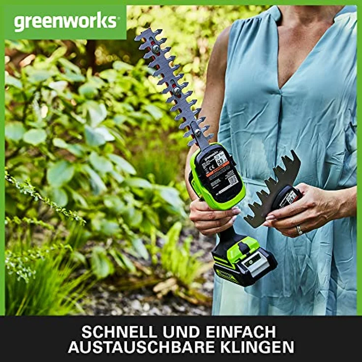 Greenworks Tools 24V Akku-Gras und Strauchschere G24SHT,15cm Grasschere 2800 SPM Doppelschermesser . – Bild 5