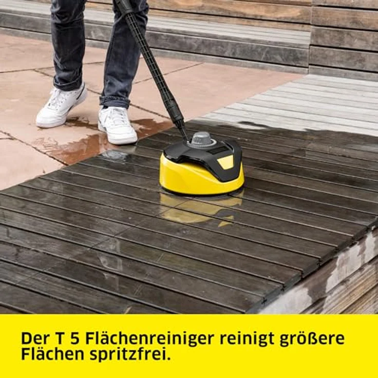 Kärcher Hochdruckreiniger K 4 FJ Home, 6 m Hochdruckschlauch, Vario Power-Strahlrohr und Dreckfräser, inkl. Flächenreiniger T 5 und 1 l Reinigungsmittel – Bild 4