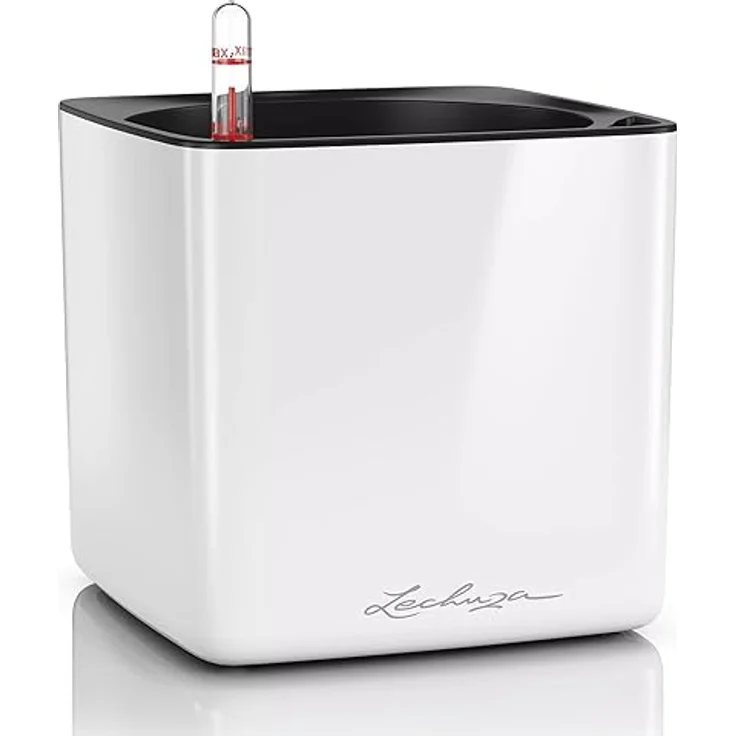 LECHUZA CUBE Glossy 16 weiß-highgloss 13520 – Bild 1