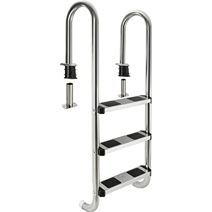 AREBOS Poolleiter- 3 Stufen - Silber – Bild 2