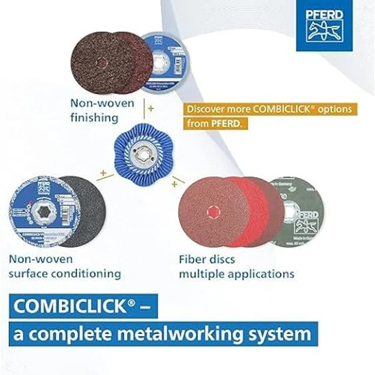 PFERD COMBICLICK® Weiche Stützteller, 11,4 cm & 12,7 cm Durchmesser, 5/8-Zoll-11 Gewinde, CC-GT, mit Kühlschlitz-Design für erhöhte Lebensdauer und effizienten Scheibenwechsel (1 Stück) - Teil 69469 – Bild 4