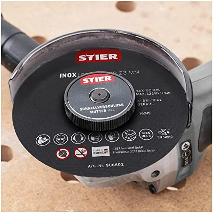 STIER Trennscheibe Edelstahl 125 x 1,0 x 22,23 mm, Form gerade 10 Stk, für Edelstahl und andere Metalle, von STIER – Bild 2