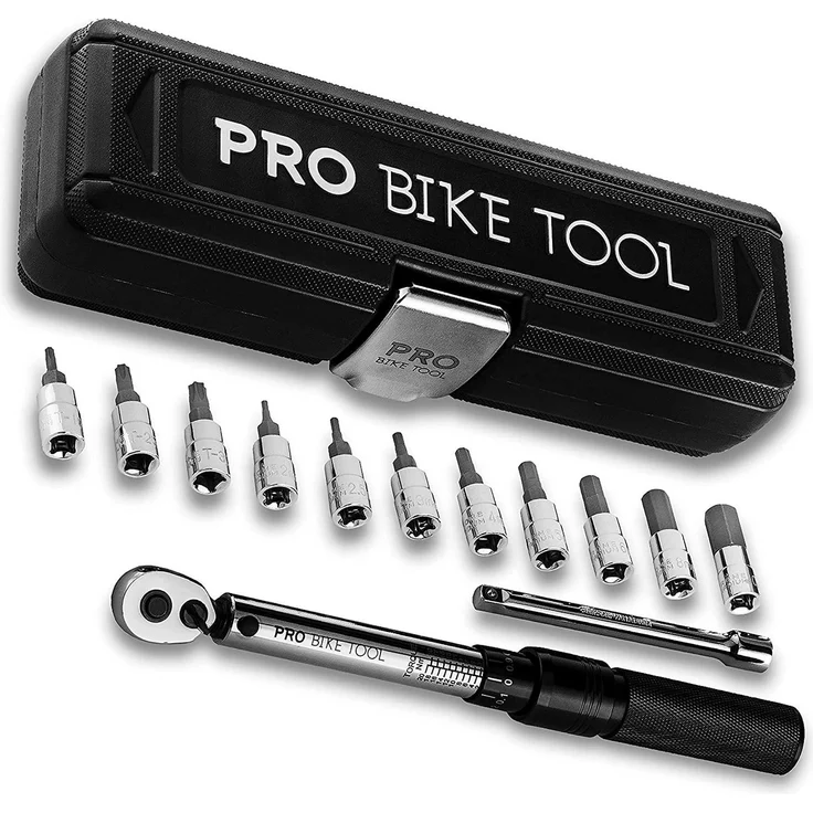 Pro Bike Tool Drehmomentschlüssel Fahrrad Motorrad 1/4 Zoll Antrieb Umschaltknarre, Silber Carbon – Bild 1