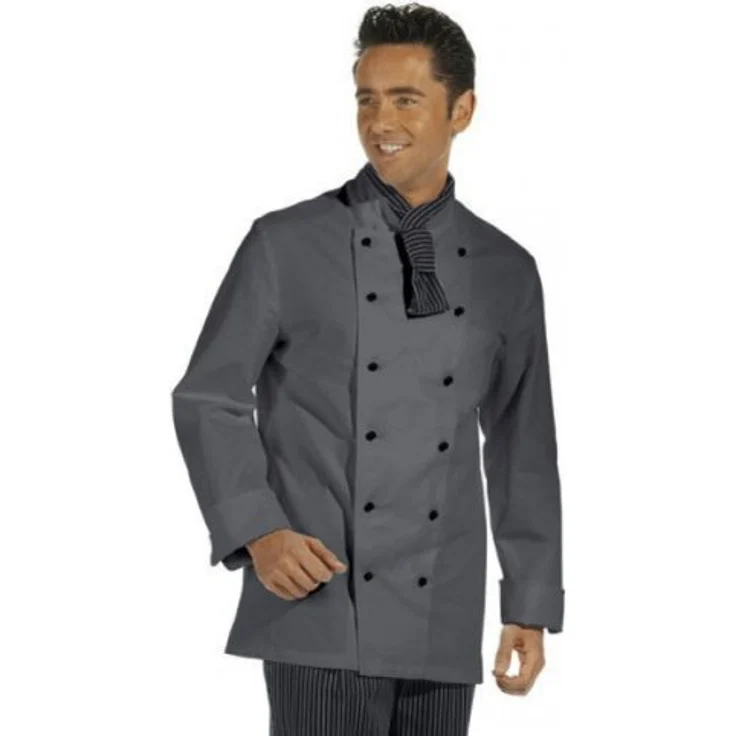 Leiber Kochjacke/CLEAN-DRES grau Größe 50, Industriewäsche geeignet, ohne Knöpfe – Bild 3