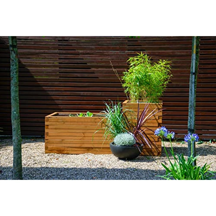 dobar Hochteich "Superb", Hochteich aus robustem Kiefernholz mit Teichfolie, 180 x 78 x 80 cm, 450l Fassungsvermögen – Bild 5