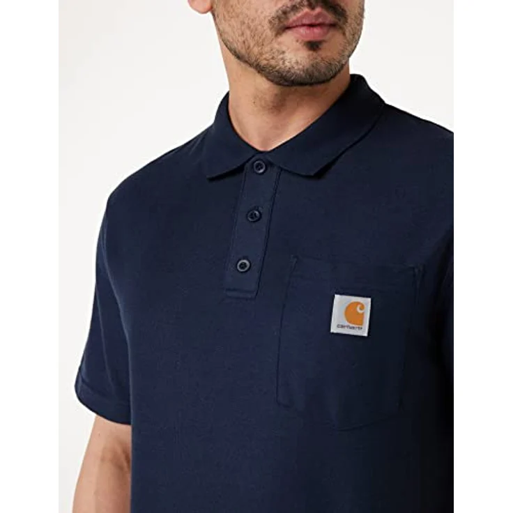 Carhartt Poloshirt K570 Work Pocket, Piqué-Gewebe mit schmutzabweisendem Finish, grau – Bild 4