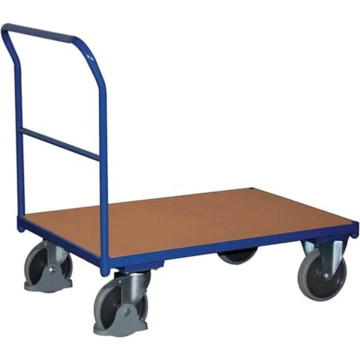 0 Schiebebügelwagen, Transportwagen mit 500 kg Tragkraft, Stahlrohrkonstruktion, pulverbeschichtet, 1030 x 700 mm – Bild 1