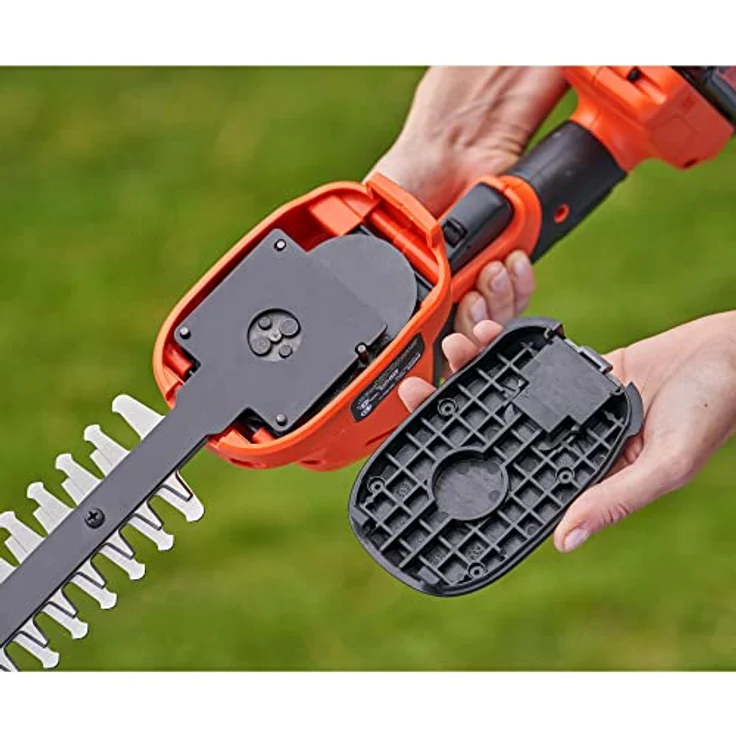 Black+Decker BCSS18B-XJ Akku Gras- und Strauchscheren-Set 18V werkzeugloser Messerwechsel Laufzeit c – Bild 4