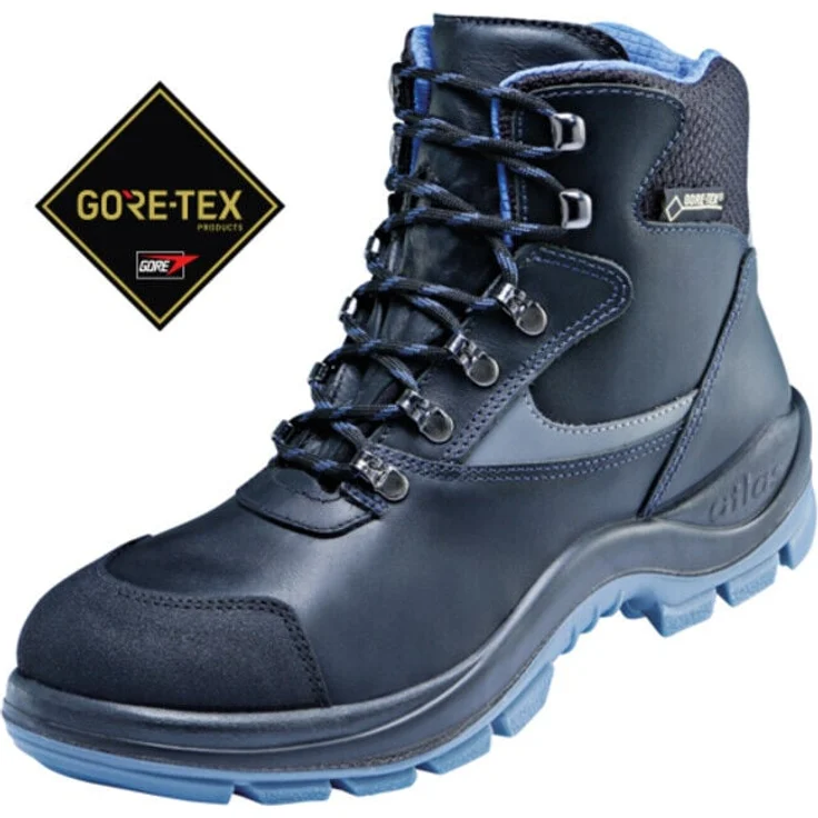 Atlas Knöchelhoher Sicherheitsschuh gtx 565 xp blueline esd S3, Weite 10, Größe 42, wasserdicht und atmungsaktiv