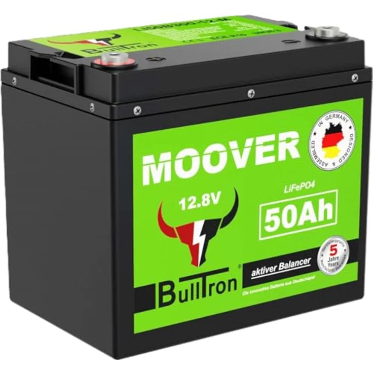 BullTron Mover 50Ah Lithiumbatterie, 50A Dauer- und 300A Kurzzeitstrom, extrem leicht und kompakt, ideal für Wohnwagen – Bild 2