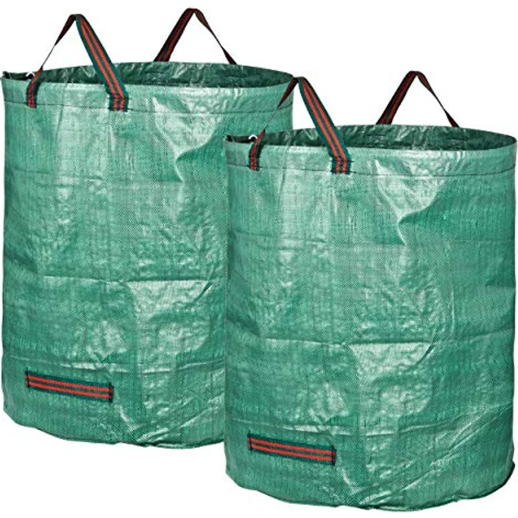 GardenMate 2X 272l Gartensack Laubsack Gartenabfallsack stabil - Gartensäcke für Gartenabfälle - Laubsäcke Rasenschnitt - Grünschnittsäcke faltbar, groß, robust aus Polypropylen-Gewebe 150GSM – Bild 1