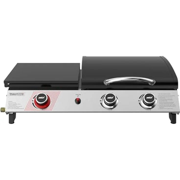 Royal Gourmet 3 Brenner Gasgrill, 3 in 1 Tischgrill mit 8,5 kW Schwarz, kompakt und tragbar – Bild 1