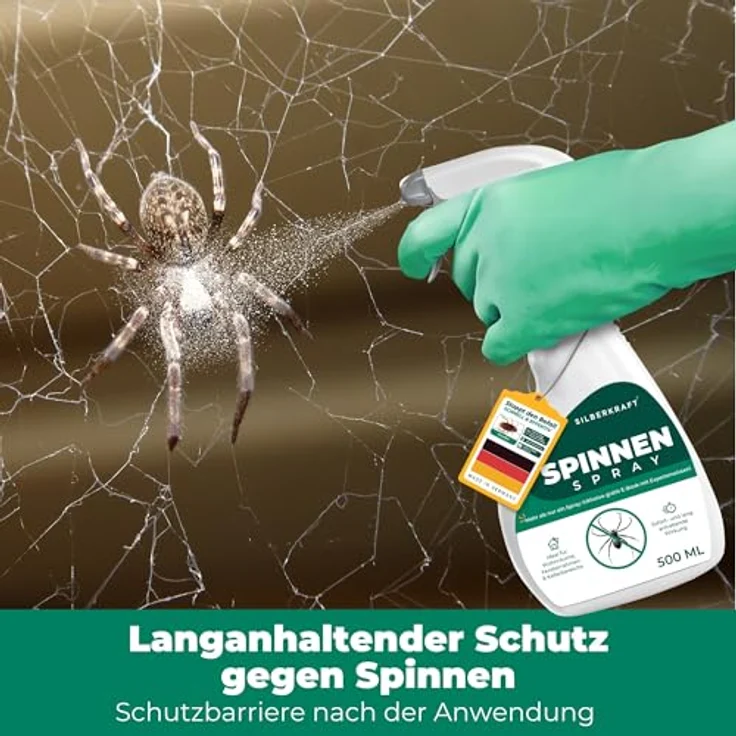 Silberkraft Spinnenspray 500ml, Anti Spinnen Spray mit Langzeitwirkung für Innen & Außen, inkl. gratis E-Book per QR-Code, Biozidprodukt gegen Spinnen im Haus, Keller & an der Fassade – Bild 4