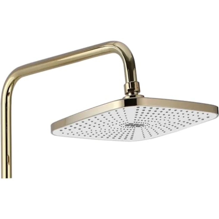 Rea Duschsystem STORM GOLD, Duschset mit Messing-Duscharmatur und Anti-Kalk Duschkopf, gold – Bild 5