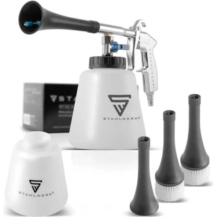 STAHLWERK Druckluft-Reinigungspistole RP-90 ST – Druckluftpistole mit Tornado-Effekt und regulierbarem Ventil für Reinigungsmittel, weiß