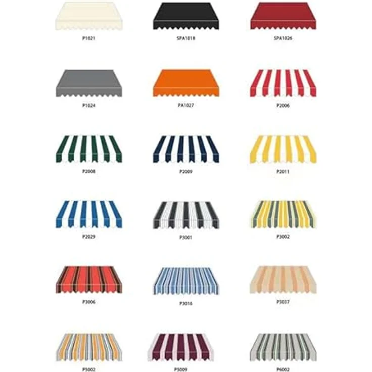 home Trends Markisenstoff 4m Markise mit Volant 4 x 3 m Markisenbespannung ersatzstoff 387 x 300cm Balkon Markise wasserabweisend & Sonnenschutz Ersatz Markisentuch P1024 - Grau, 100% Polyester, UV 60+, wasserdicht – Bild 4