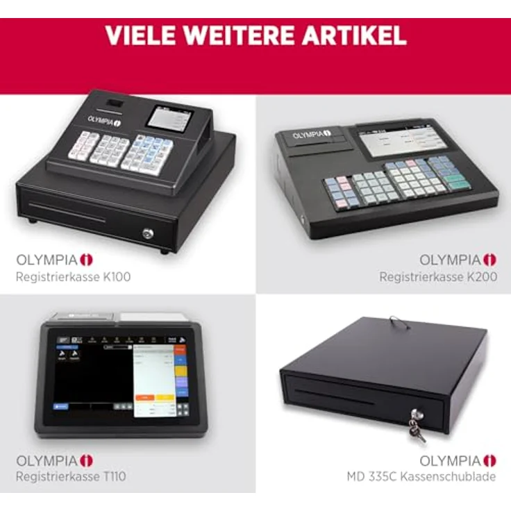 Olympia S 330 Kassenlade, Geldkassette mit 8 Münzfächern, 4 Scheinfächern, Mikroschalter, Farbe Weiß – Bild 9