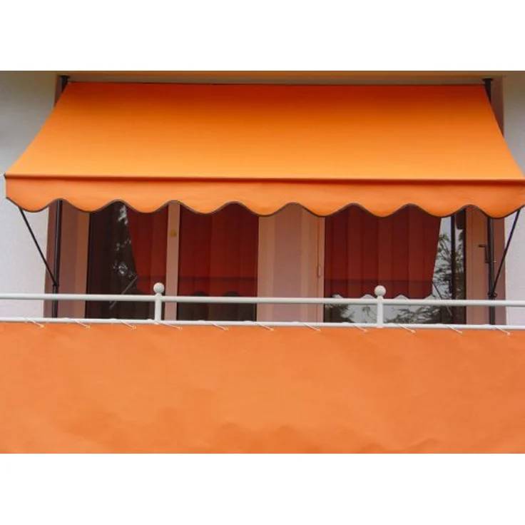 Angerer Klemmmarkise Exklusiv, Handkurbel, UV-beständig, wasserabweisend, höhenverstellbar, einfache Montage ohne Bohren, 200 cm, Orange – Bild 4