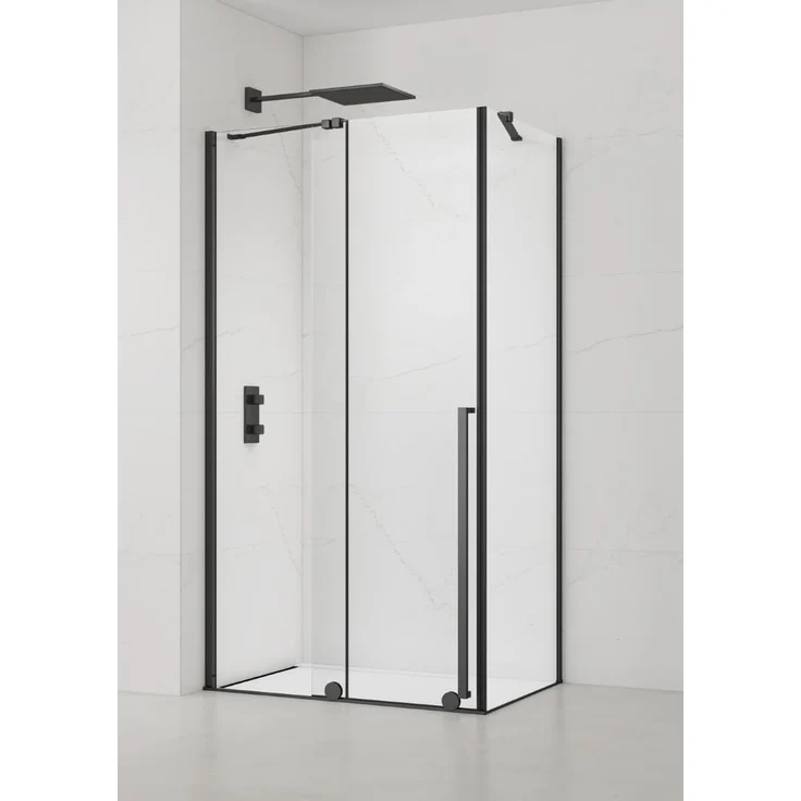 SIKO SAT Xmotion Duschkabine 120 x 90 cm, EasyClean Klarglas 8 mm mit Schiebetür, schwarz matt