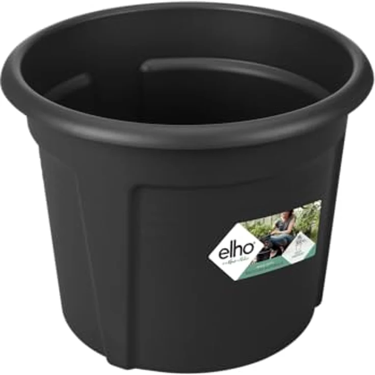 elho Green Basics Kartoffeltopf 33 - Blumentopf für Außen Züchten Und Ernten - 100% recyceltem Plastik - Ø 32.3 x H 25.7 cm - Schwarz/Living Schwarz – Bild 1