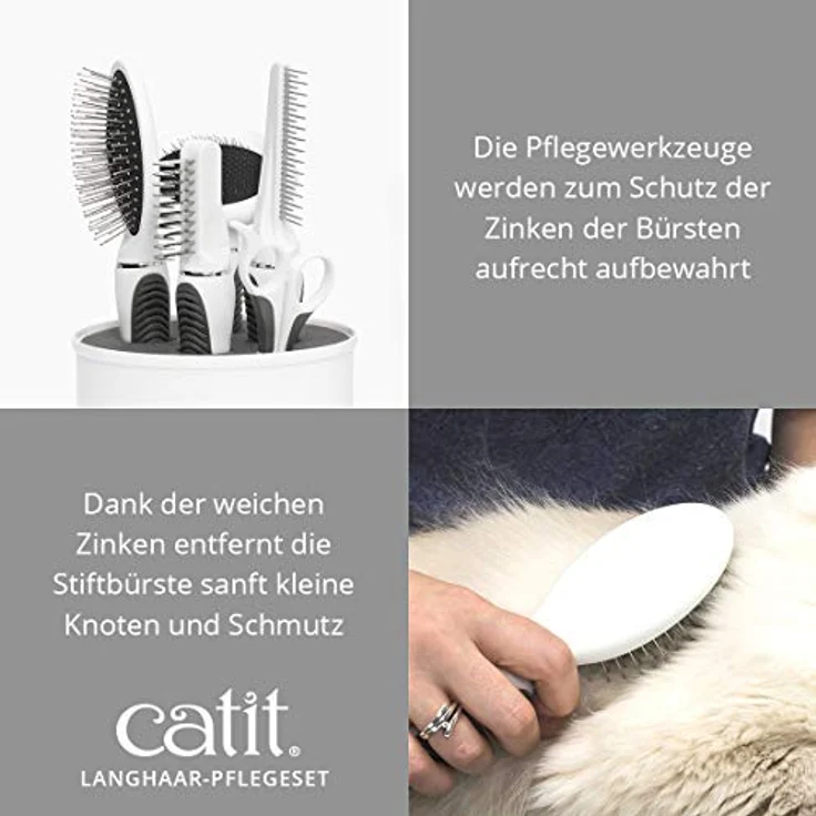 Catit Bürsten-Set für langhaarige Katzen, Bürsten für Langhaarkatzen – Bild 5