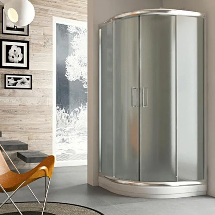 Eckeinstieg Duschkabine Runddusche 90x90 H185 Transparent 6mm Glas Mod. Alabama – Bild 6