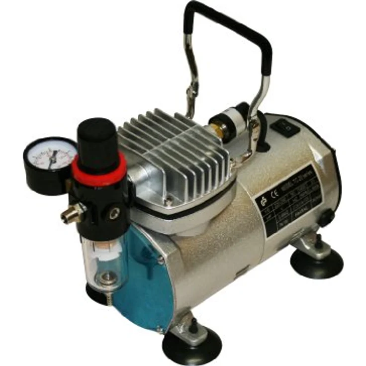 Bc-elec TC-20B, ölfreier Mini-Kompressor für Airbrush, leise 47 dB, max. Druck 4 bar, grau – Bild 4