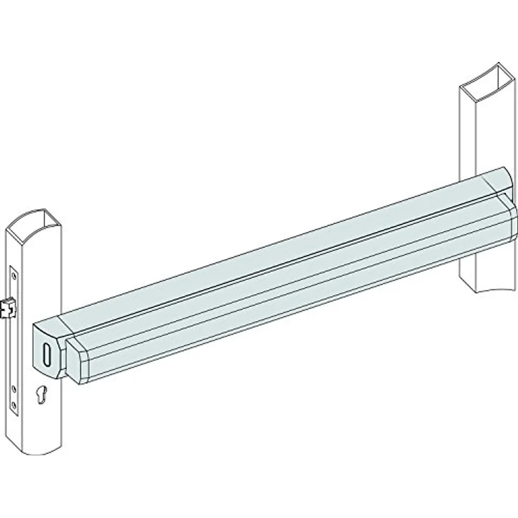 BKS Druckstange für EN 1125, 808 mm, silber eloxiert - einklemmsichere Betätigung, integrierte Geräuschdämpfung, kürzbar bis 660 mm – Bild 2