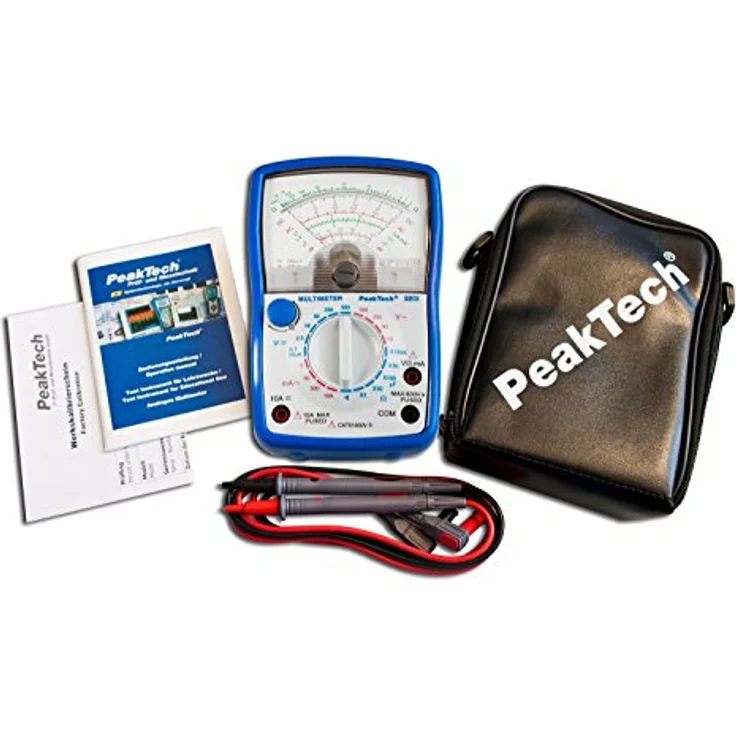 PeakTech Analog Multimeter , Cat III 600V , Amperemeter 10A DC , Voltmeter 500V AC-DC , Ohm-Meter , Durchgangsprüfer, 1 Stück, P 3201 – Bild 5