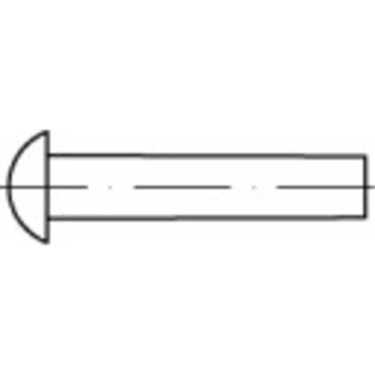 TOOLCRAFT Halbrundniete 8mm x 30mm, Edelstahl, 50St., korrosionsbeständig, silber