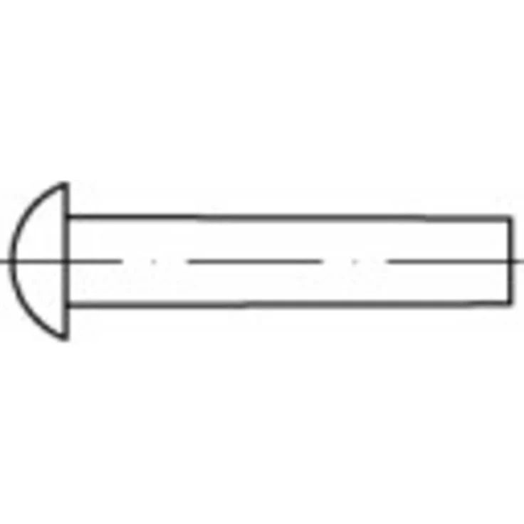TOOLCRAFT Halbrundniete 8mm x 30mm, Edelstahl, 50St., korrosionsbeständig, silber