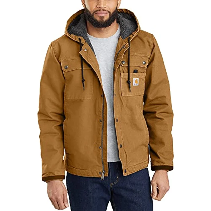 Carhartt Bartlett Jacket, Arbeitsjacke mit Kapuze und warmem Futter, Relaxed Fit, orange – Bild 1