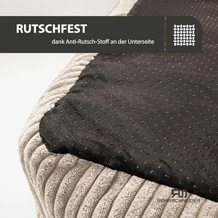 Rohrschneider Tierbett XXL Eck-Hundebett für große Hunde aus Cordstoff, Hundekissen – Bild 6
