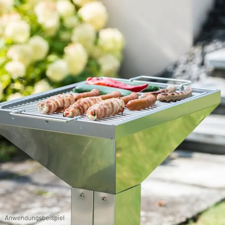 Thüros T4 Säulengrill, fahrbar, Grillfläche 40 x 60 cm, Arbeitshöhe 85 cm – Bild 7